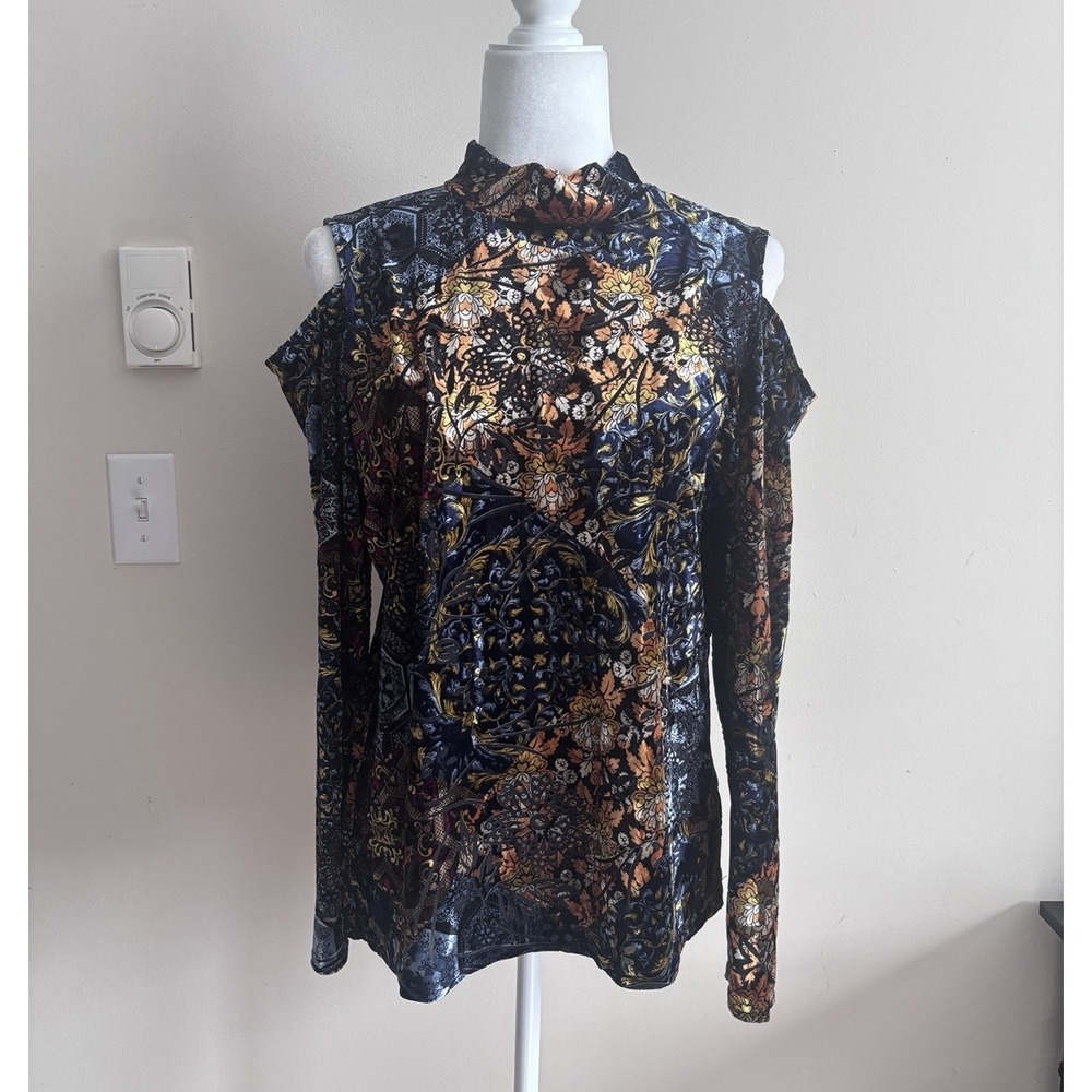 Vintage Whimsigoth Y2K Velvet Top Large Cobalt Blue Boho Pyramid Collection